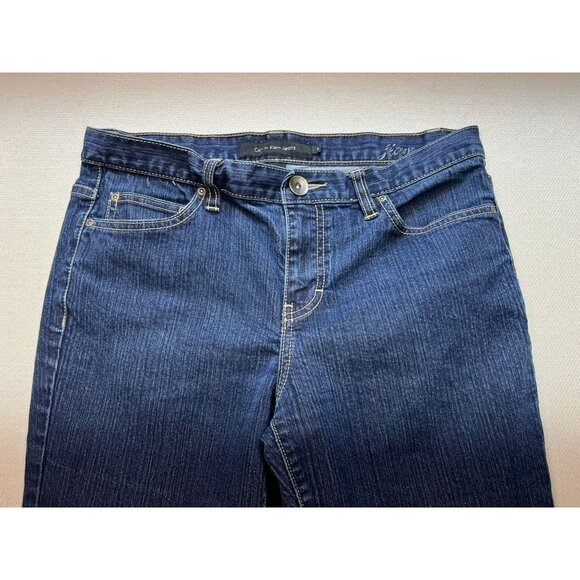 Calvin Klein Women's Flare Leg Jeans Stretch Denim Size 8 Solid Blue Dark Wash - Picture 5 of 11